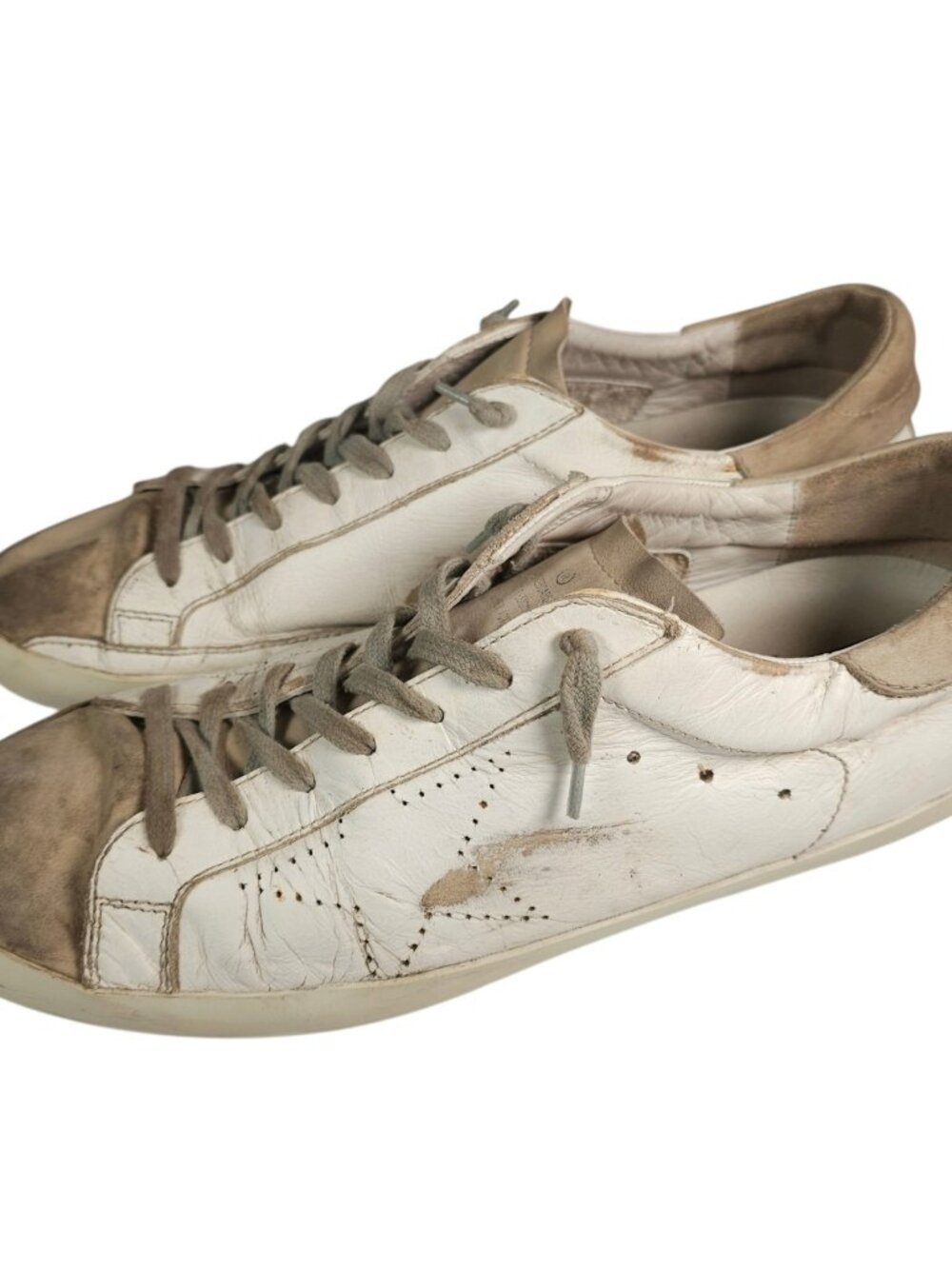 GOLDEN GOOSE Superstar Shoes Sneakers Distressed Leather Men's EU 45 - US 11